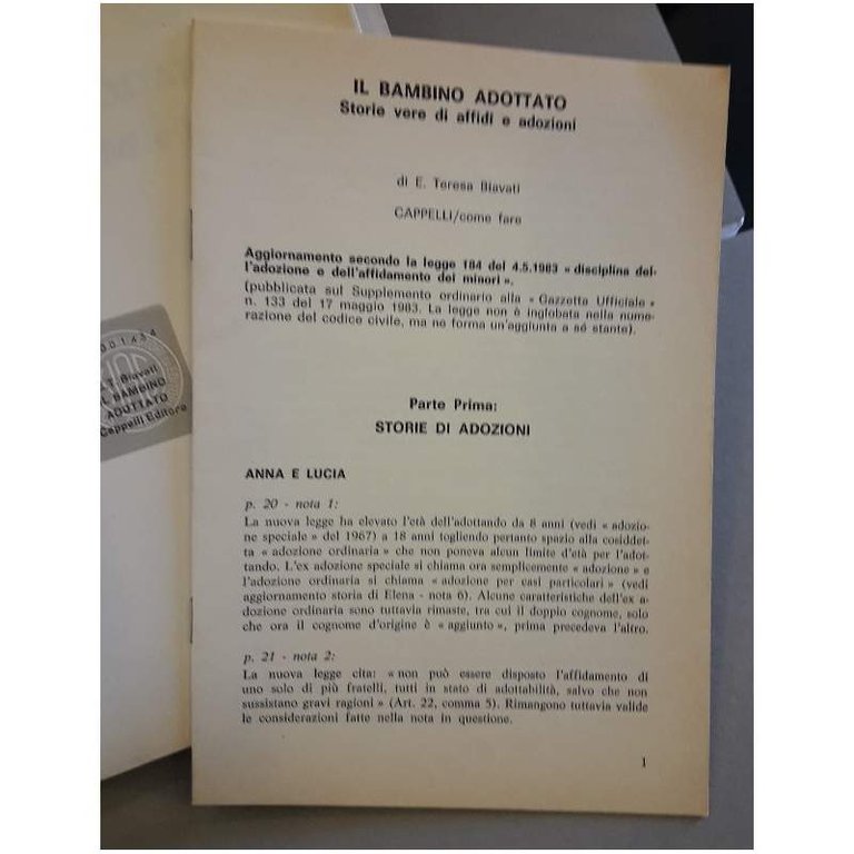 IL BAMBINO ADOTTATO-STORIE VERE DI AFFIDI E ADOZIONI(1982) | Immagine Gallery 6