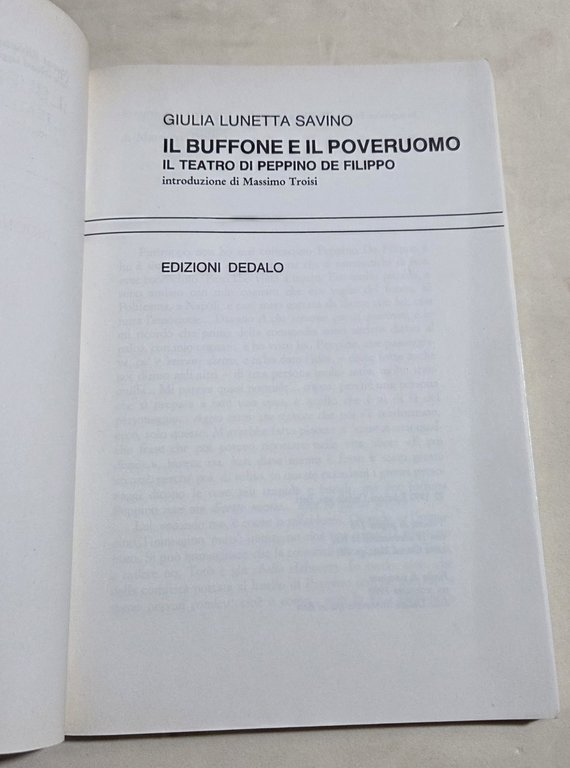 Il buffone e il poveruomo. Il teatro di Peppino De …