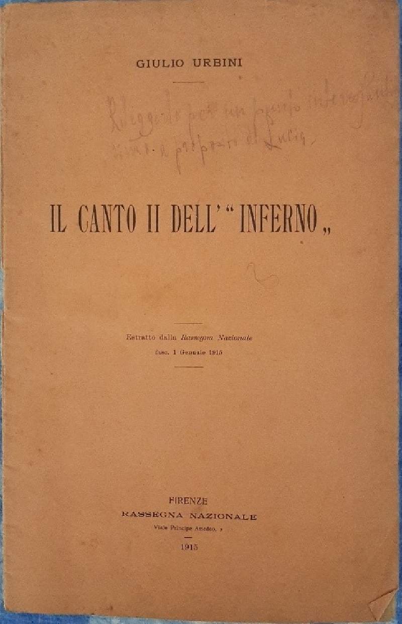 IL CANTO II DELL'"INFERNO"(1915)