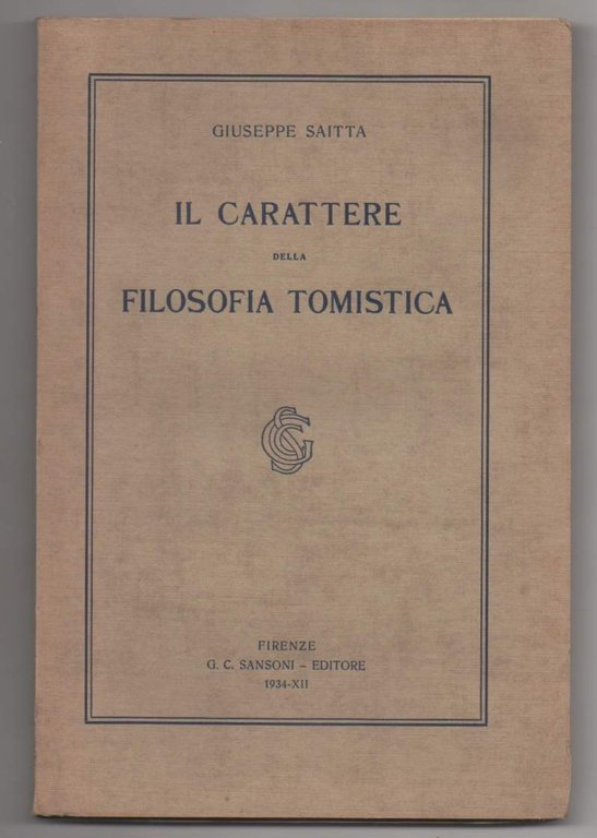 IL CARATTERE DELLA FILOSOFIA TOMISTICA (1934) | Immagine Gallery 2