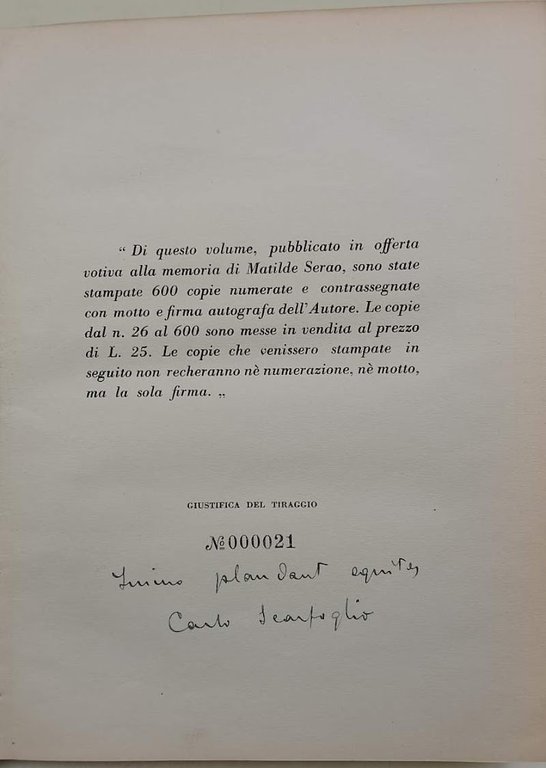 IL CARENAGGIO DI LEVANTE ED ALTRE COMPOSIZIONI( 1927)