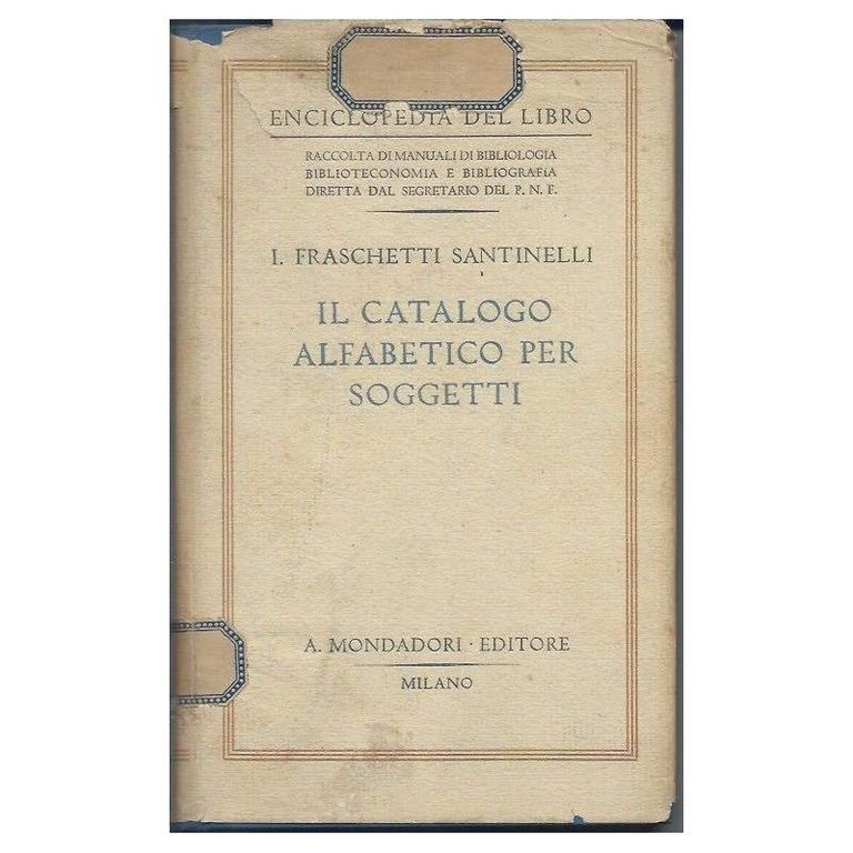 IL CATALOGO ALFABETICO PER SOGGETTI (1941) | Immagine Gallery 2