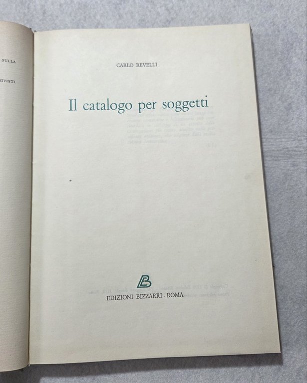 Il Catalogo per soggetti | Immagine Gallery 2