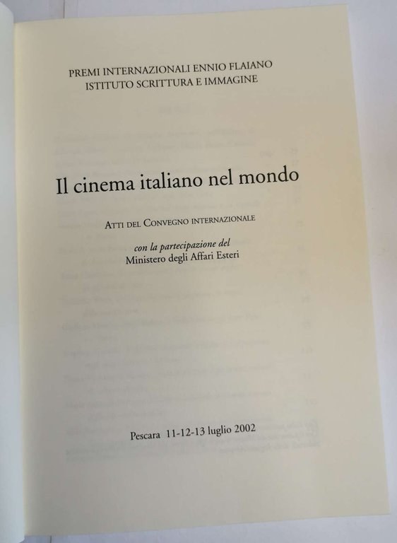 Il Cinema italiano nel mondo - Atti del convegno internazionale …