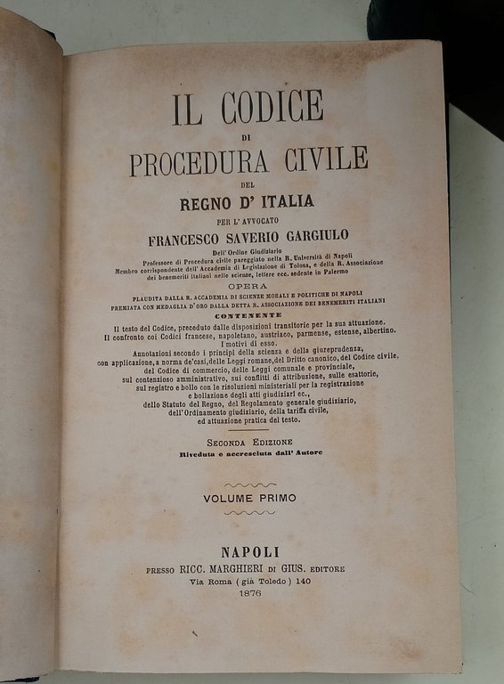 Il codice di procedura civile del Regno d'Italia- 4 voll.