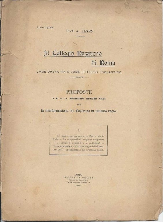 IL COLLEGIO NAZARENO DI ROMA - Come opera pia e …