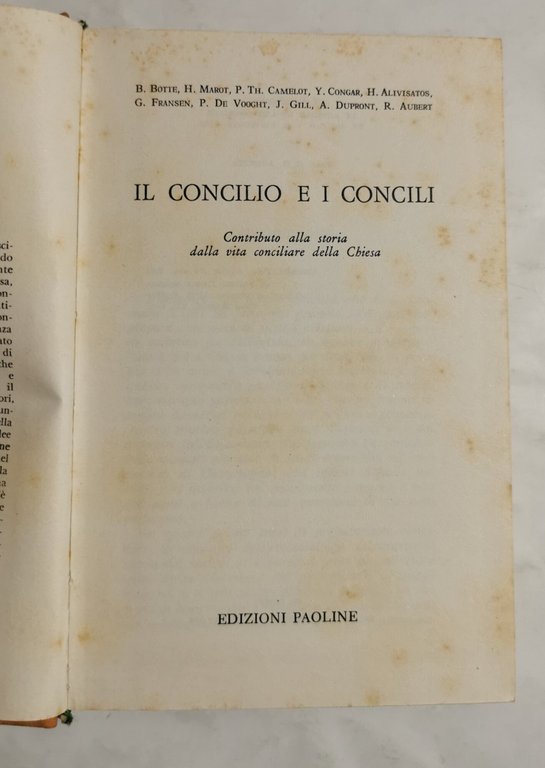 Il Concilio e i Concili - contributo alla storia della …
