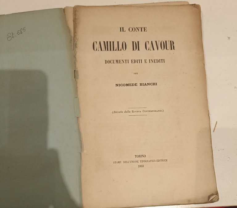 Il conte Camillo di Cavour documenti editi e inediti | Immagine Gallery 3