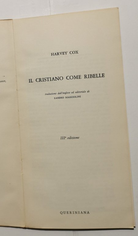 Il cristiano come ribelle