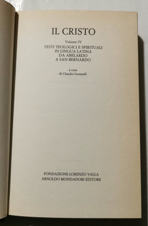 Il Cristo volume IV - Testi teologici e spirituali in …