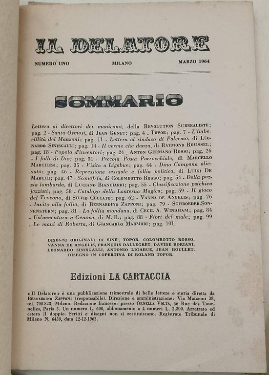 IL DELATORE- NUMERI 1-2-3-4-(1964)