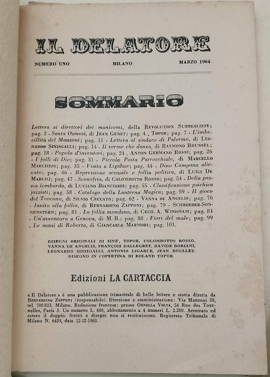 IL DELATORE- NUMERI 1-2-3-4-(1964)
