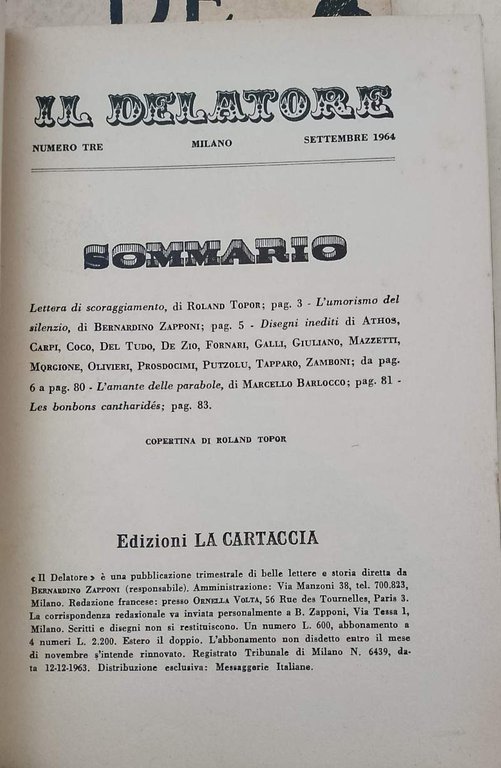 IL DELATORE- NUMERI 1-2-3-4-(1964)