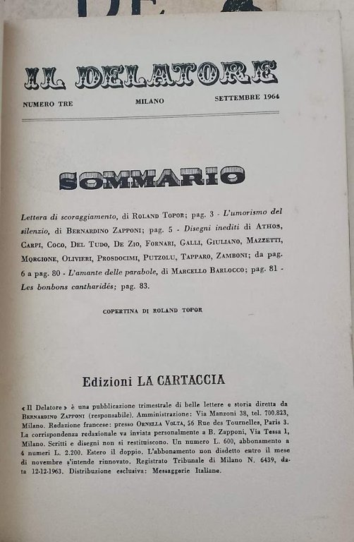 IL DELATORE- NUMERI 1-2-3-4-(1964)