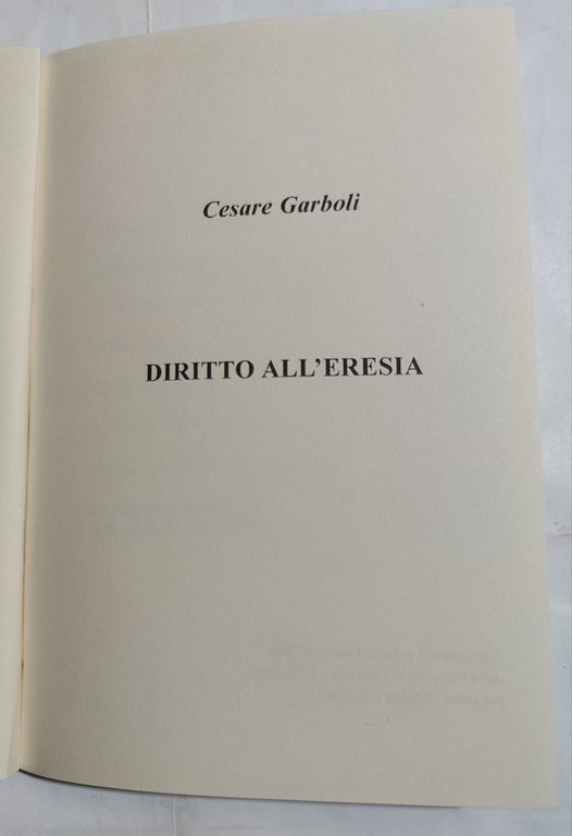 Il diritto all'eresia