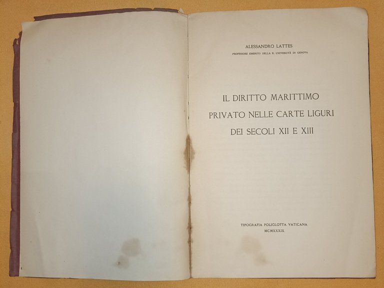 Il diritto marittimo privato nelle carte liguri dei sec. XII …