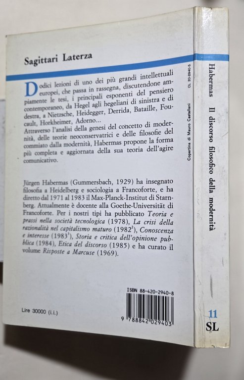 Il discorso filosofico della modernità
