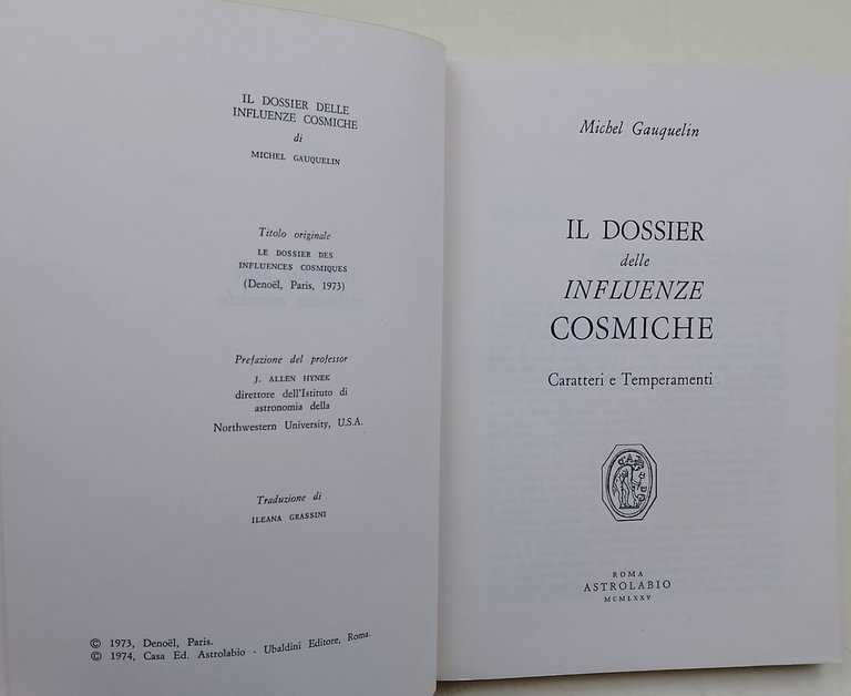 Il dossier delle influenze cosmiche-Caratteri e temperamenti