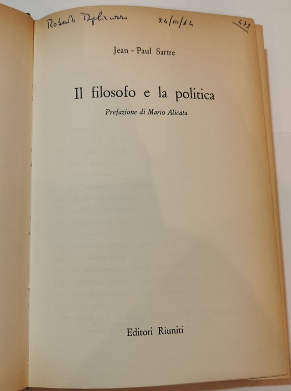 Il filosofo e la politica