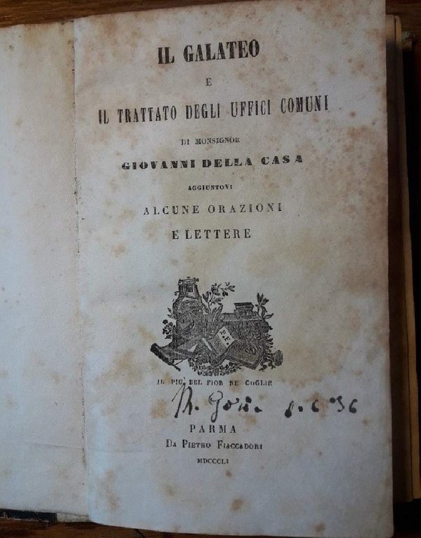 IL GALATEO E IL TRATTATO DEGLI UFFICI COMUNI ( 1851)