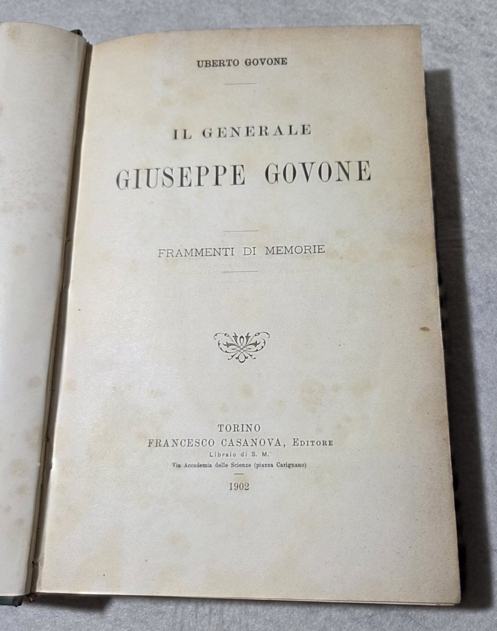 Il Generale Giuseppe Govone .Frammenti di memorie | Immagine principale