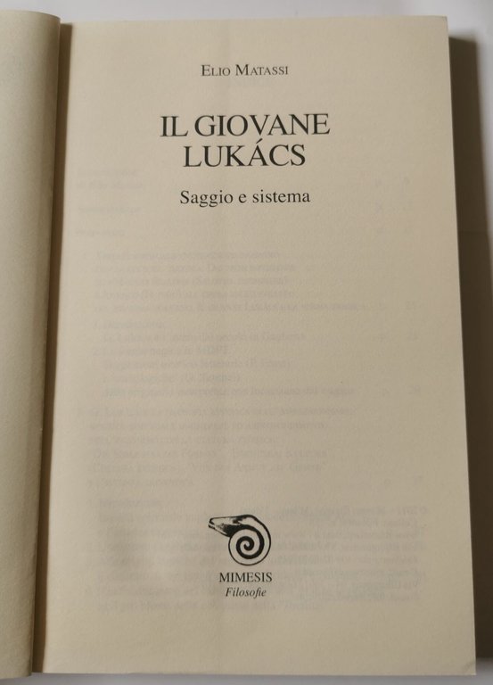 Il giovane Lukàcs - saggio e sistema