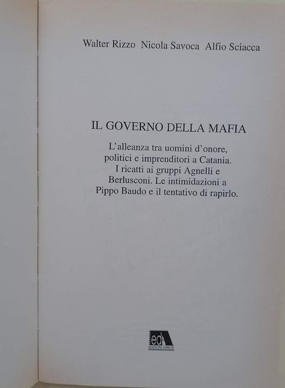 IL GOVERNO DELLA MAFIA(1994)