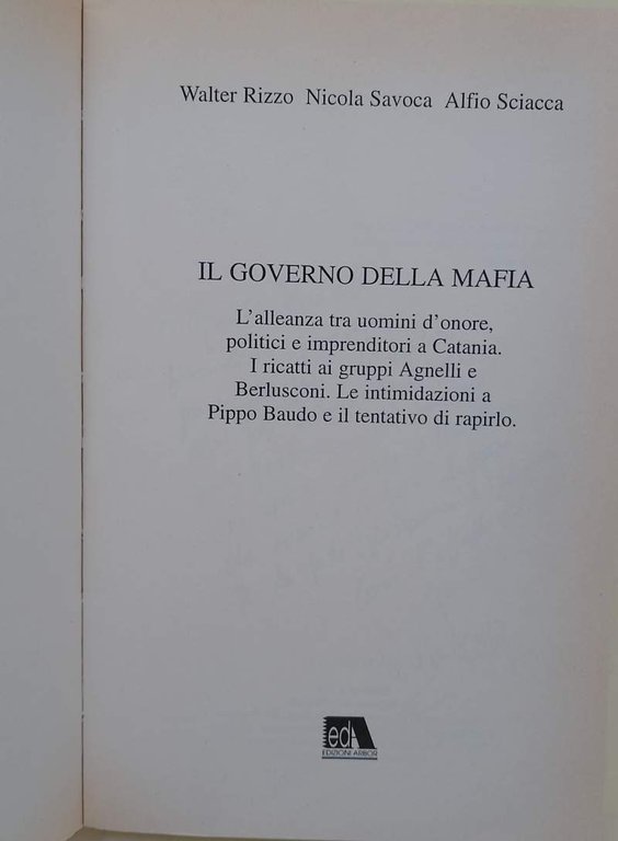 IL GOVERNO DELLA MAFIA(1994)