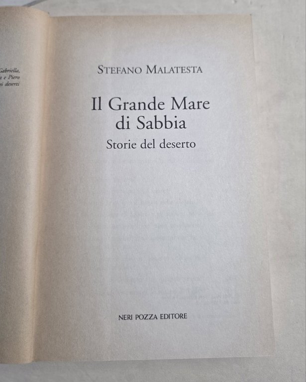 Il grande mare di sabbia. Storie del deserto