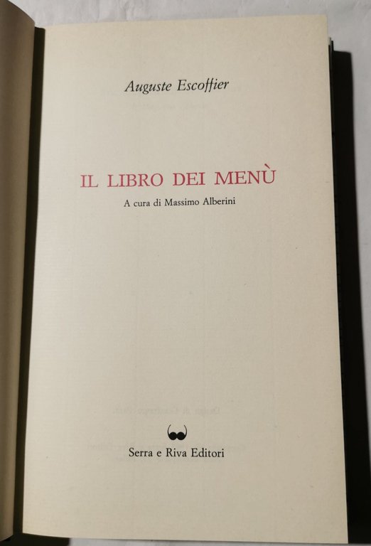 Il libro dei menu'