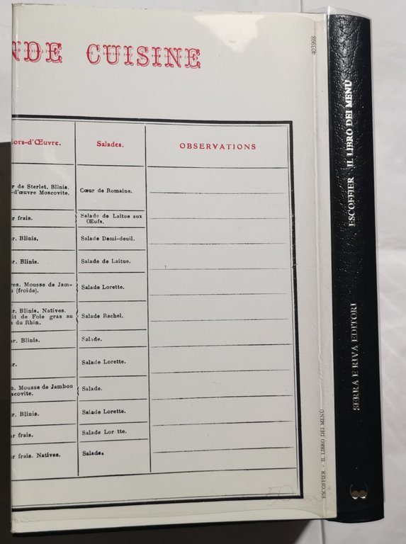 Il libro dei menu'