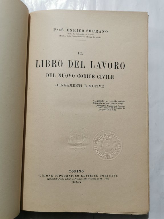 Il libro del lavoro - Del nuovo Codice Civile | Immagine Gallery 2