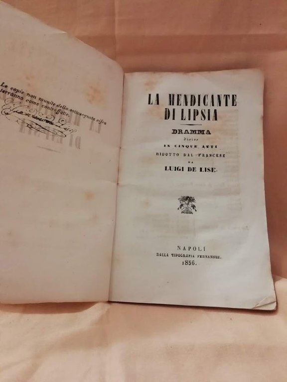 IL MENDICANTE DI LIPSIA-Dramma diviso in cinque atti(1856) | Immagine Gallery 3