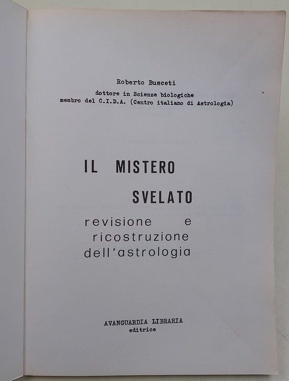 Il Mistero svelato-revisione e ricostruzione dell'astrologia