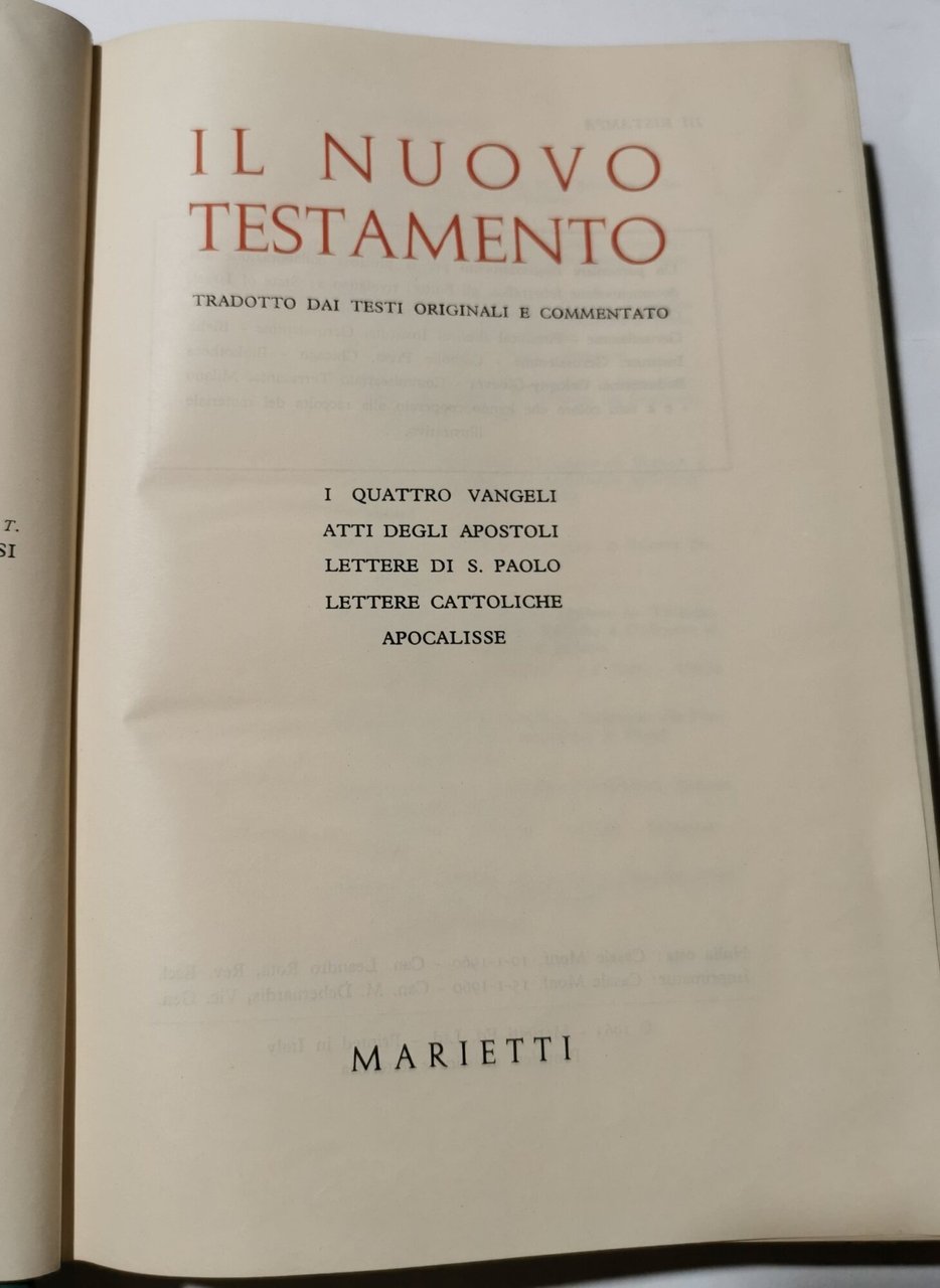 Il Nuovo Testamento-tradotto dai testi originali e commentato