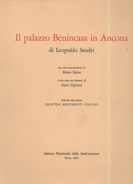 IL PALAZZO BENINCASA IN ANCONA (1969)