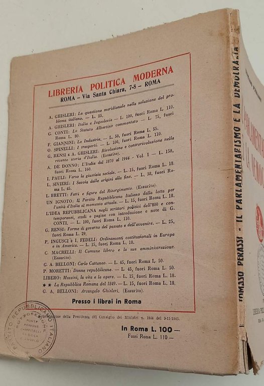 IL PARLAMENTO E LA DEMOCRAZIA(1946)