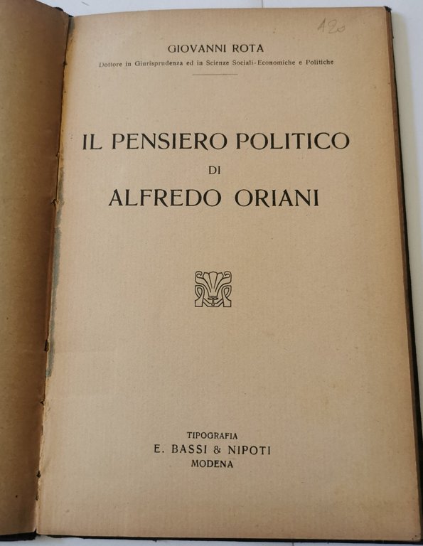 Il pensiero politico di Alfredo Oriani