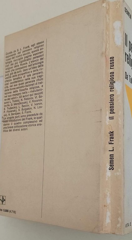 IL PENSIERO RELIGIOSO RUSSO - DA TOLSTOJ A LOSSKIJ (1977)