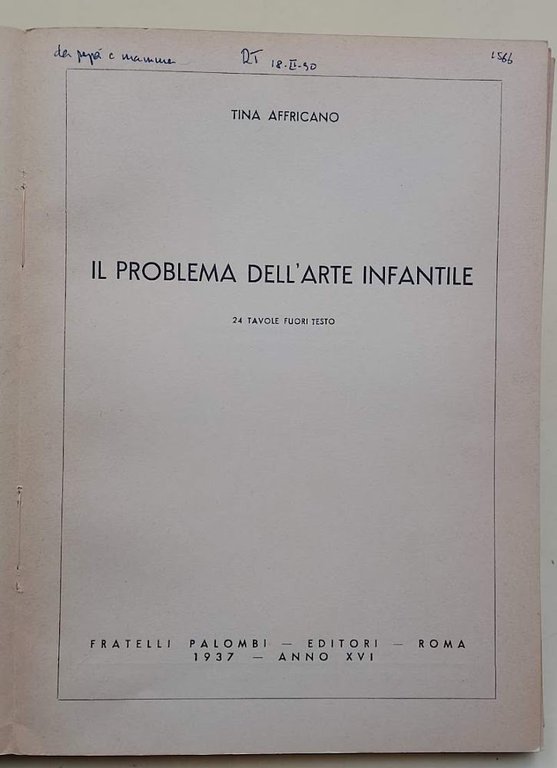 IL PROBLEMA DELL'ARTE INFANTILE(1937)