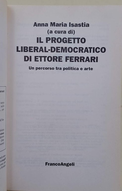 IL PROGETTO LIBERAL-DEMOCRATICO DI ETTORE FERRARI-UN PERCORSO TRA POLITICA E …