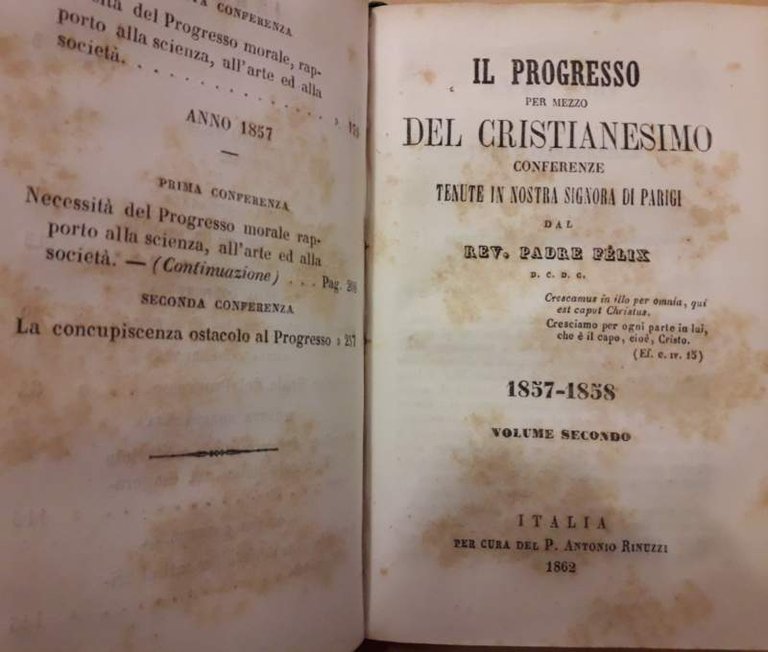 IL PROGRESSO PER MEZZO DEL CRISTIANESIMO-Conferenze tenute in nostra signora …