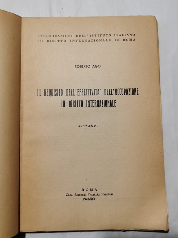 Il requisito dell'effettività dell'occupazione in diritto Internazionale