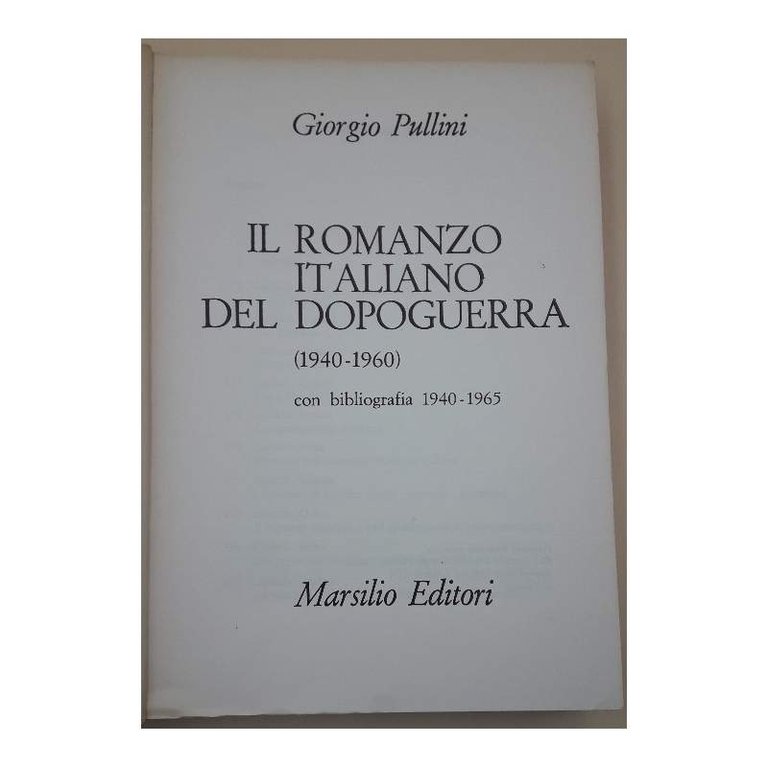 IL ROMANZO ITALIANO DEL DOPOGUERRA (1965)