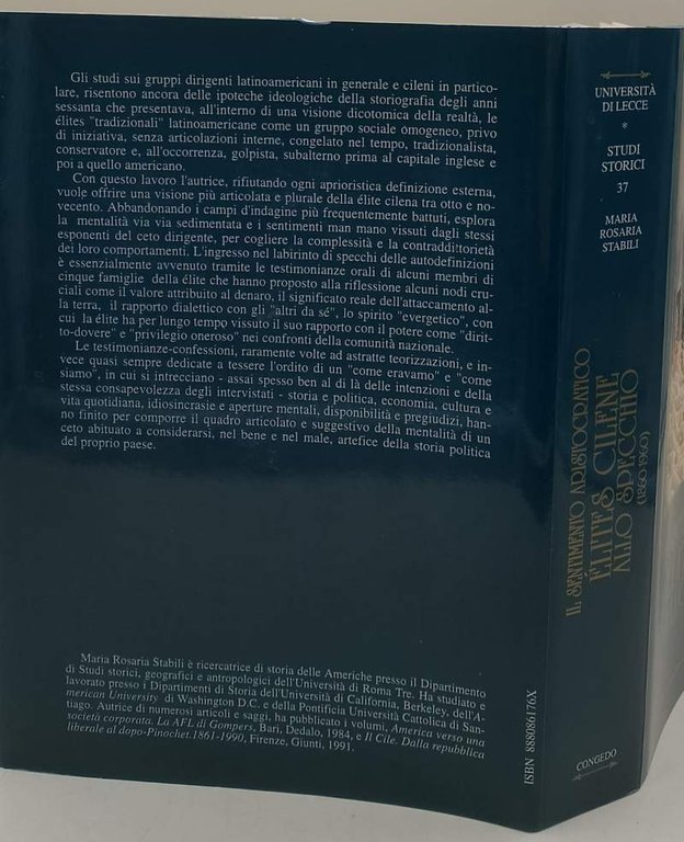 IL SENTIMENTO ARISTOCRATICO-ELITES CILENE ALLO SPECCHIO(1860-1960)( 1996)