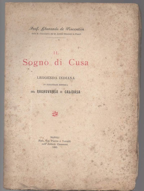 IL SOGNO DI CUSA leggenda indiana in parafrasi metrica dal …