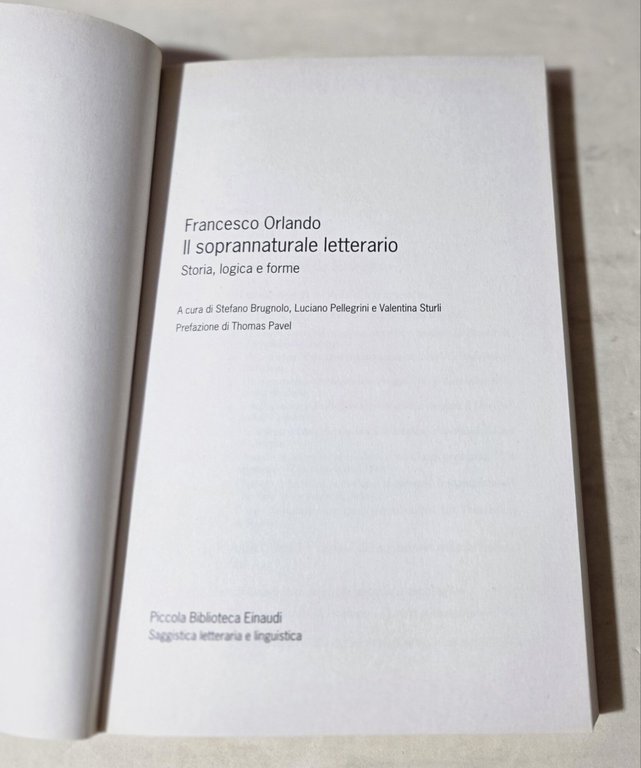 Il soprannaturale letterario : storia, logica e forme