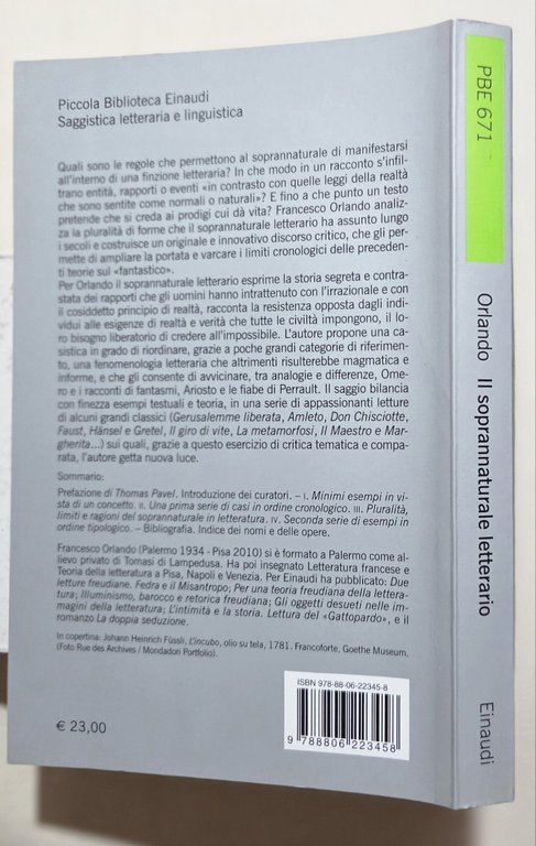 Il soprannaturale letterario : storia, logica e forme