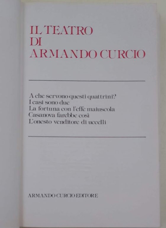 IL TEATRO DI ARMANDO CURCIO( 1977)