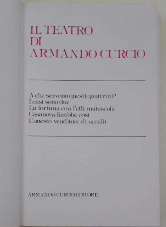 IL TEATRO DI ARMANDO CURCIO( 1977)